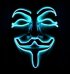 Neonmasker Anonym - Blå
