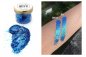 Glitterpulver - Glitrende biologisk nedbrydeligt støvdekoration til kroppen + hår + skæg - 10 g (blå)