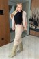 Dlhá sukňa elegantná pre ženy - kremová farba - INOVAR - fashion Julzz