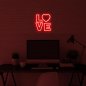 لافتة نيون LED على الحائط - شعار ثلاثي الأبعاد LOVE 50 سم