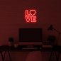 Neon LED sign on the wall - 3D logo LOVE 50 cm