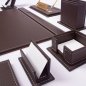 Lederen set voor kantoor werktafel 14-delige accessoires in bruine kleur