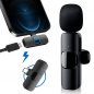Mobil mikrofon trådlös - Smartphonemikrofon med USBC-sändare + klämma + 360°-inspelning