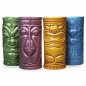 Tazas Tiki - Vasos de cerámica para cóctel - Juego de 4 piezas
