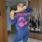 Dámský pleteny svetr modré barvy - Cherry - ELLIE - fashion Julzz