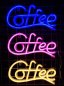 CAFÉ - Banner publicitario con luz de neón LED que cuelga en la pared con el logotipo