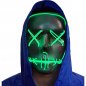 Halloween maszk Purge LED - zöld