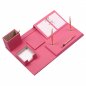 Women's pink leather desk table SET - 8 pcs office accessories (100% HANDMADE)