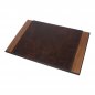 Desk mat Luxury Set 8 pcs untuk meja kantor - (Walnut + kulit coklat)