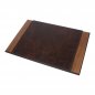 Desk mat Luxury Set 8 pcs for office desk - (Walnut + brown leather)