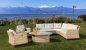 Rattan corner terrace seating - Modern furniture set for 8 people + adjustable table