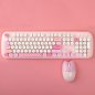 Set tastiera e mouse wireless WiFi - Design elegante in rosa