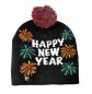 पोम पोम के साथ शीतकालीन टोपी - एलईडी क्रिसमस बुना हुआ टोपी - नया साल मुबारक