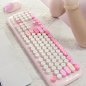 Set tastiera e mouse wireless WiFi - Design elegante in rosa