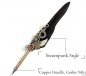 Set de regalo de lujo STEAMPUNK Feather Dip Pen set + 5 puntas + Cuaderno + Sello