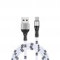 USB Type C - USB-kabel voor mobiele telefoon in Bamboo-design en 1 m lang