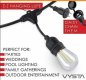 Svetelná reťaz na terasu dom (exterier) - Biele LED žiarovky 10ks + 10m kábel + IP44