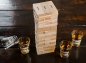 Jenga věž dřevěná se 4 skleničkami na shoty - společenská párty hra pro 2 - 4 hráče
