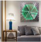 Silver metal wall art - Metal LED backlit RGB 20 colors - Triangles 50x50cm