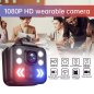 Osobný videorekordér FULL HD 1080p - kamera na telo s IP65 s 4x LED svetlo Biele / Červená + Modrá