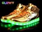 Πάνινα παπούτσια LED φωτεινά - Χρυσά