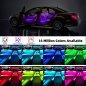 Araba led ışık şeritleri LED - renkli iç aydınlatma - 4x18 RGB LED ışıklar + uzaktan kumanda + ses sensörü
