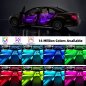 車のLEDライトストリップLED-カラー室内照明-4x18RGBLEDライト+リモコン+サウンドセンサー