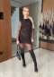 Dámske priliehavé šaty - tmavohnedá farba - OLIVIERA  - fashion Julzz