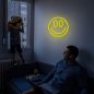 Smile - LED neon logo light advertisement shining on the wall Smiley