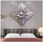 3D Wall Paintings - Metal (aluminum) - LED backlit RGB 20 colors - Diamond flower 50x50cm