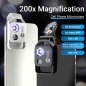 Microscópio de celular (smartphone) com filtro CPL e ampliação de 200x + iluminação LED