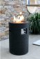 Portable luxury gas fireplace - Lava cylinder on the terrace of cast concrete