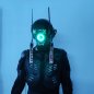 LED Rave šalmas – Cyberpunk Party 4000 su 12 įvairių spalvų šviesos diodų