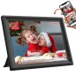 Digital photo frame electronic with WiFi 15,6" - black picture frame (photo + video) - 64GB memory