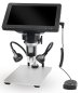 Mikroskop 1200x zoom přiblížení digitální s nastavitelnými LED světly + stojanem + 7" displej