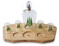 Decantador de tequila SET - Jarra de tequila de lujo de 840 ml + 4 vasos en un soporte de madera (hecho a mano)