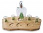 Tekilas karafe SET — Luksusa 840 ml tekilas karafe + 4 glāzes uz koka statīva (roku darbs)