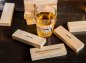 Jenga věž dřevěná se 4 skleničkami na shoty - společenská párty hra pro 2 - 4 hráče