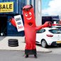 Inflatable suit - Adult costume RED Man XXL up to 2,4m + fan