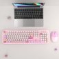 Set tastiera e mouse wireless WiFi - Design elegante in rosa