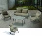 Terrasssittplatser i trädgården - gung- och statisk stol + dubbelsits för 5 personer + högt bord