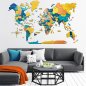 Mapa mundial de madera en 3D en la pared - SUNRISE 100 x 60 cm