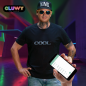 LED-t-shirt - programmerbar belysningstøj Gluwy via smartphone (iOS / Android) - Hvid LED