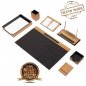 Desk blotter - Office 10 pcs table SET Luxury (Wooden + Leather)