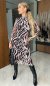 Dámske priliehavé midy šaty - vzorované zebra - SERELUNE - fashion Julzz