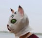 Weiße Katzenmaske - Gesichts- (Kopf-) Maske aus Silikon für Kinder und Erwachsene