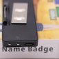 LED name tag (badge) BLUE with bluetooth control via smartphone APP - 9,3 cm x 3,0 cm