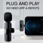 Microfono mobile Wireless - Microfono per smartphone con trasmettitore USBC + clip + registrazione a 360°