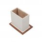 Leren bureaumat - Luxe SET 11 stuks voor bureaulegger (bruin hout + leer)