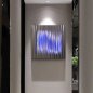 Moderní obrazy na zeď do bytu - Kovové (hliník) - LED podsvícené RGB 20 barev Pásy 50x50cm